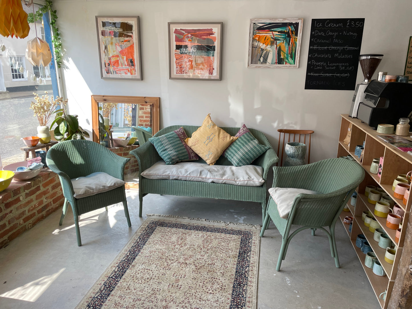 Olive Green Lloyd Loom Chair Set
