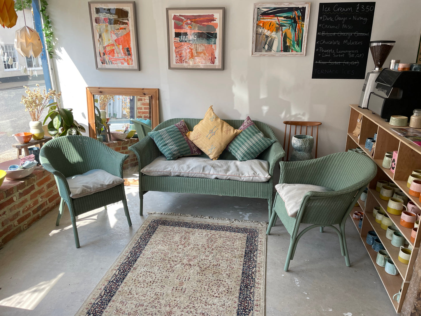Olive Green Lloyd Loom Chair Set