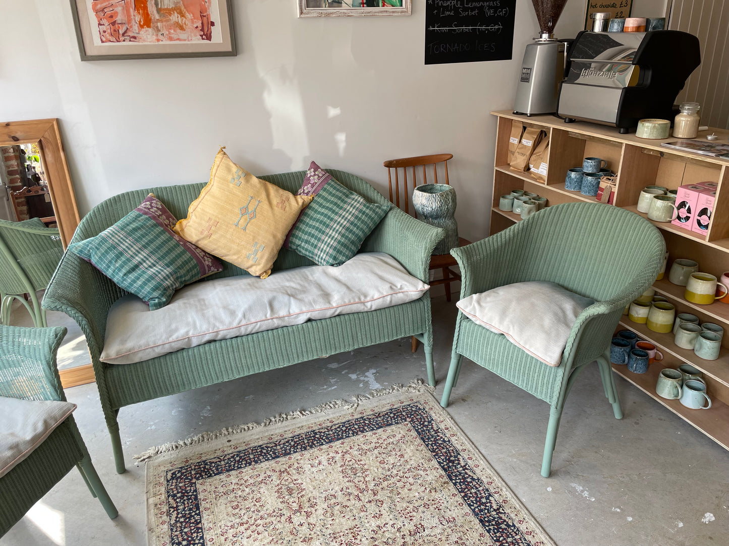 Olive Green Lloyd Loom Chair Set