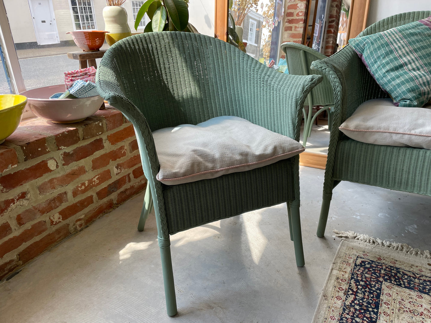 Olive Green Lloyd Loom Chair Set