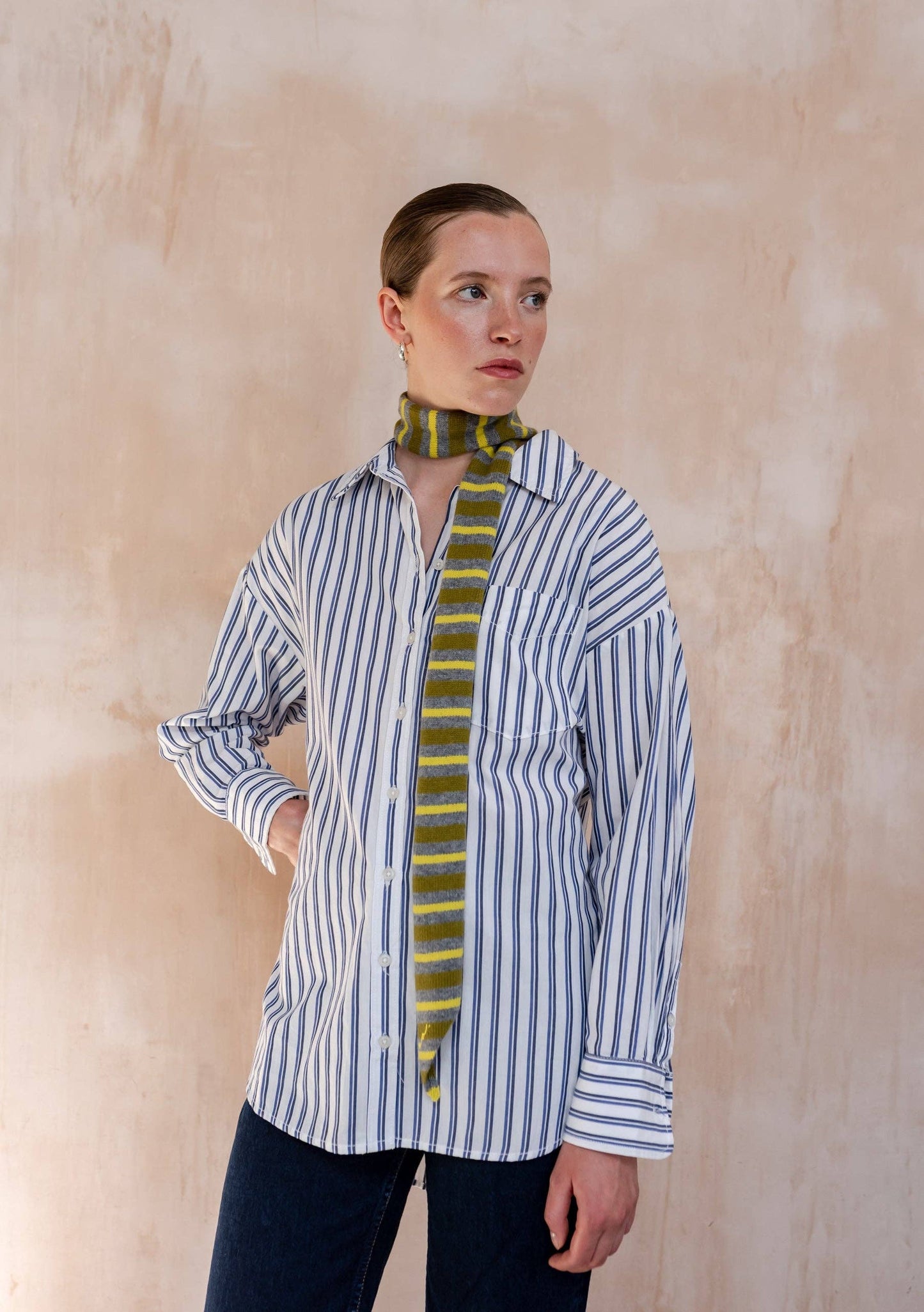 TBCo - Merino Wool Neck Tie in Green Stripe