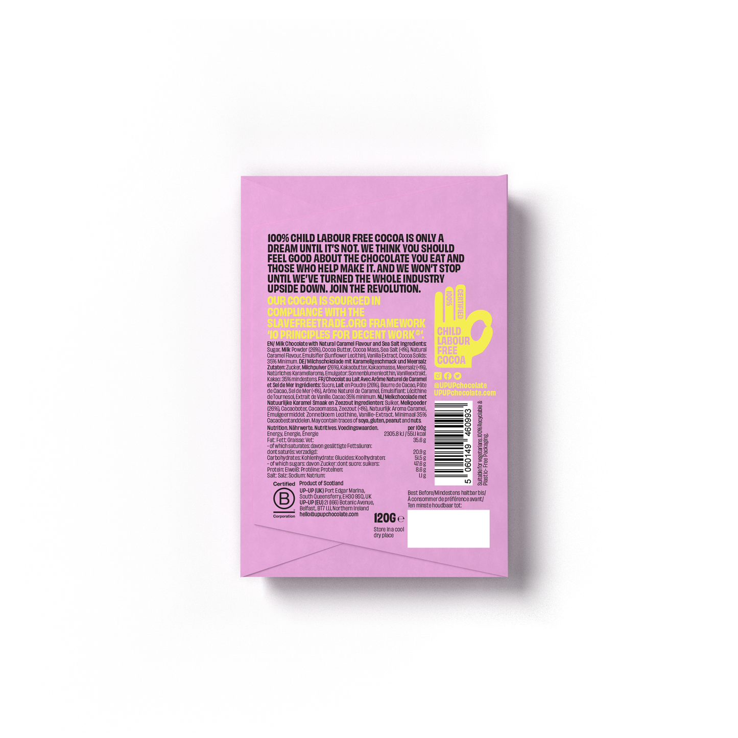 UP-UP Chocolate [No duties when shipping to US!] - Salted Caramel Milk Chocolate Bar 120G/4.2OZ