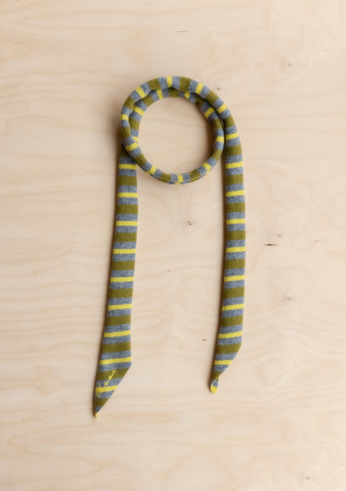 TBCo - Merino Wool Neck Tie in Green Stripe