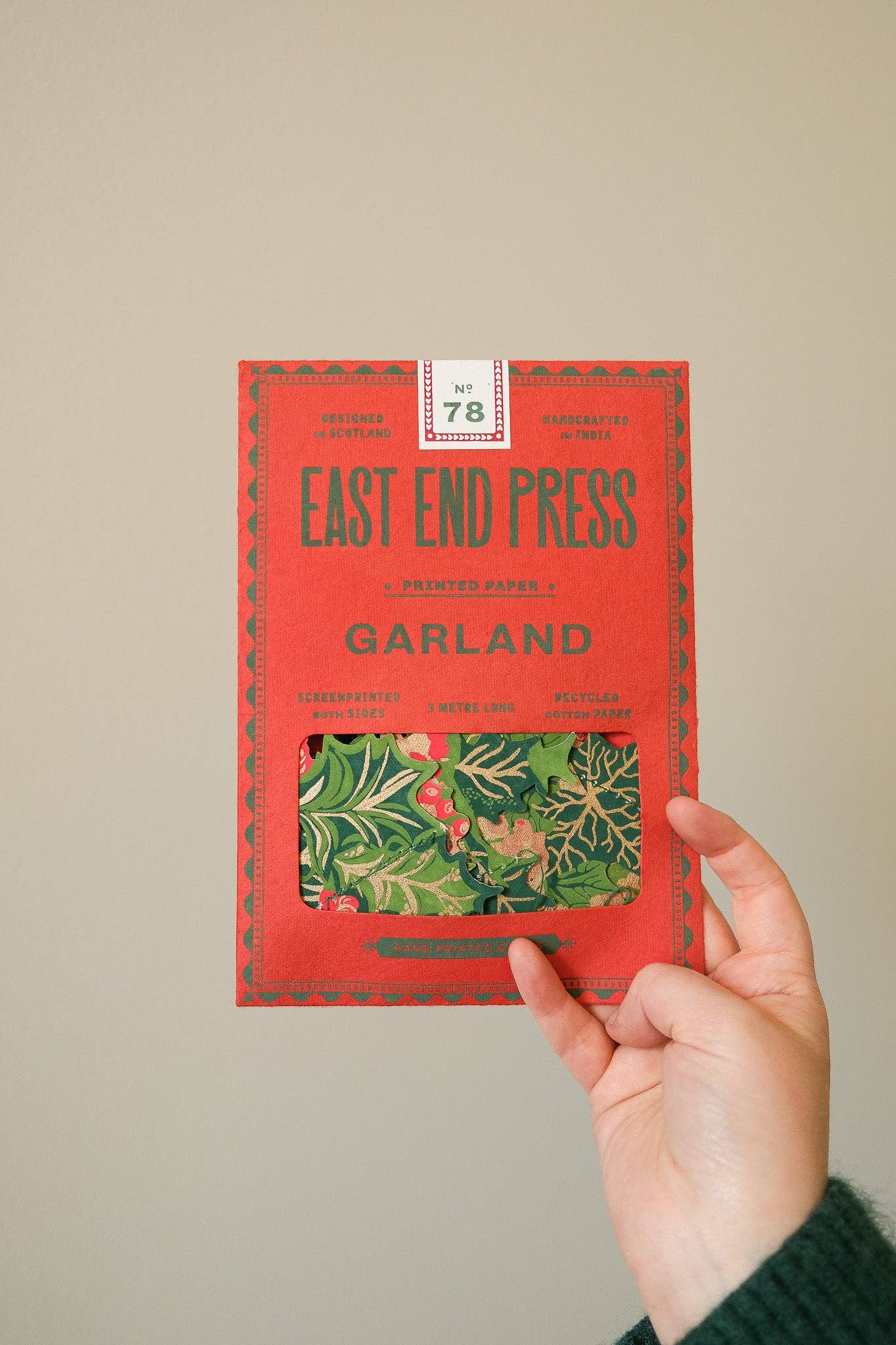 East End Press - Holly and Ivy Sewn Garland