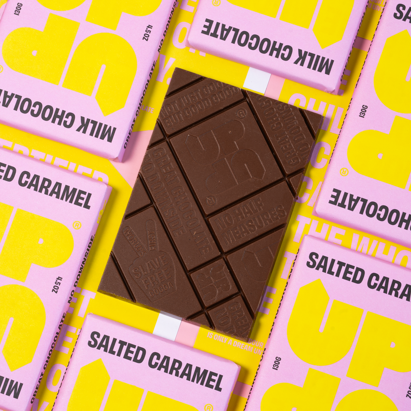 UP-UP Chocolate [No duties when shipping to US!] - Salted Caramel Milk Chocolate Bar 120G/4.2OZ