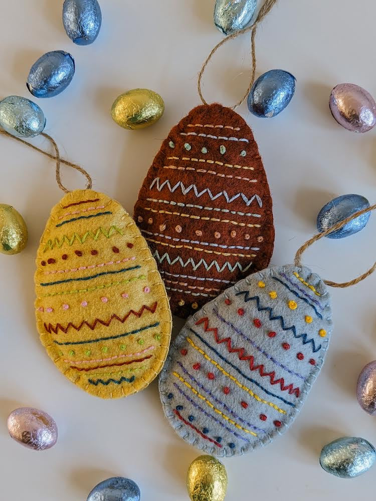 Hand sewn embroidered Easter decoration Workshop