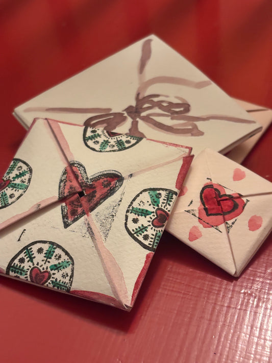 Puzzle purse folding and painting workshop with Emma