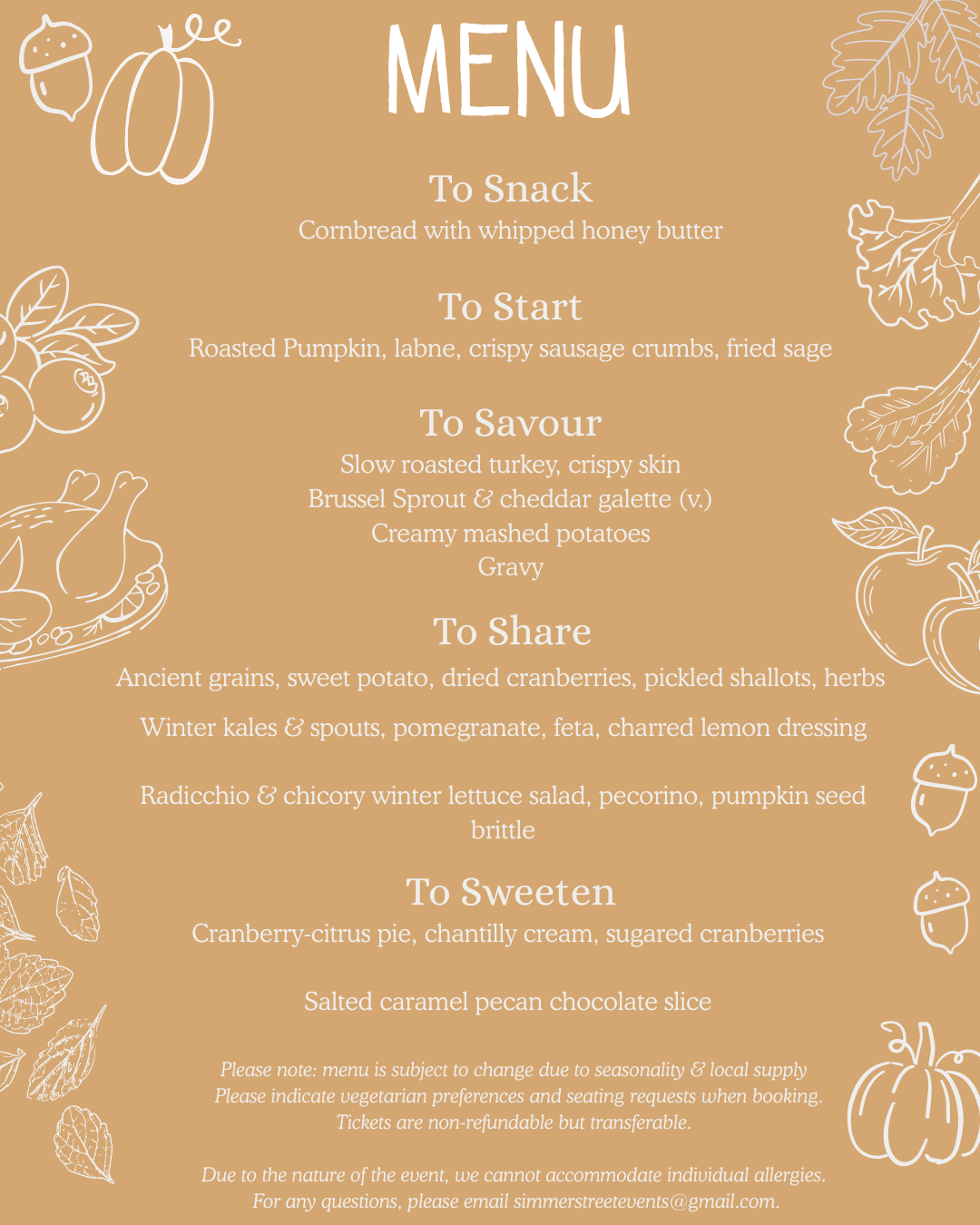 Hadleigh Thanksgiving Supper Club With Simmer Street
