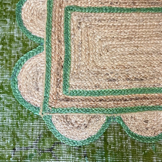 Scalloped Floor Mat- Green