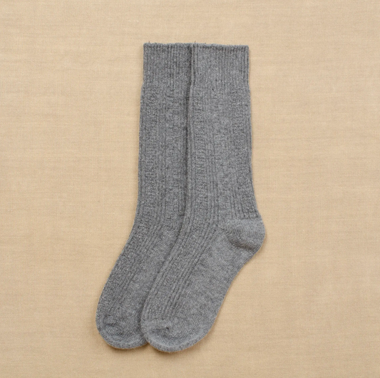 Merino Wool Socks -UK 7-12- Grey Marl