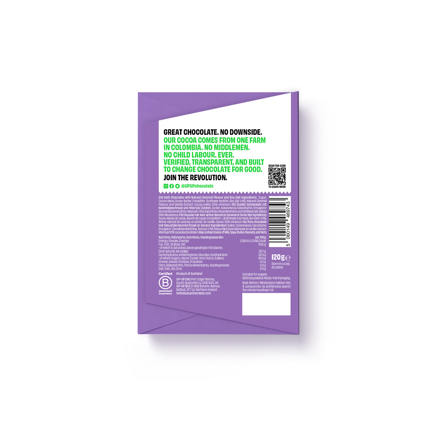 UP-UP Chocolate [No duties when shipping to US!] - Dark Caramel Chocolate 120G/4.2OZ