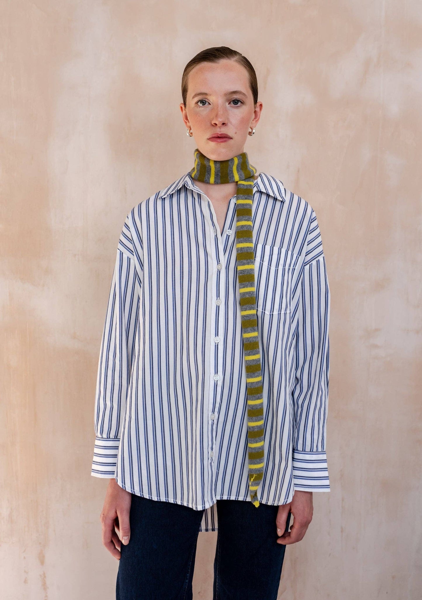TBCo - Merino Wool Neck Tie in Green Stripe