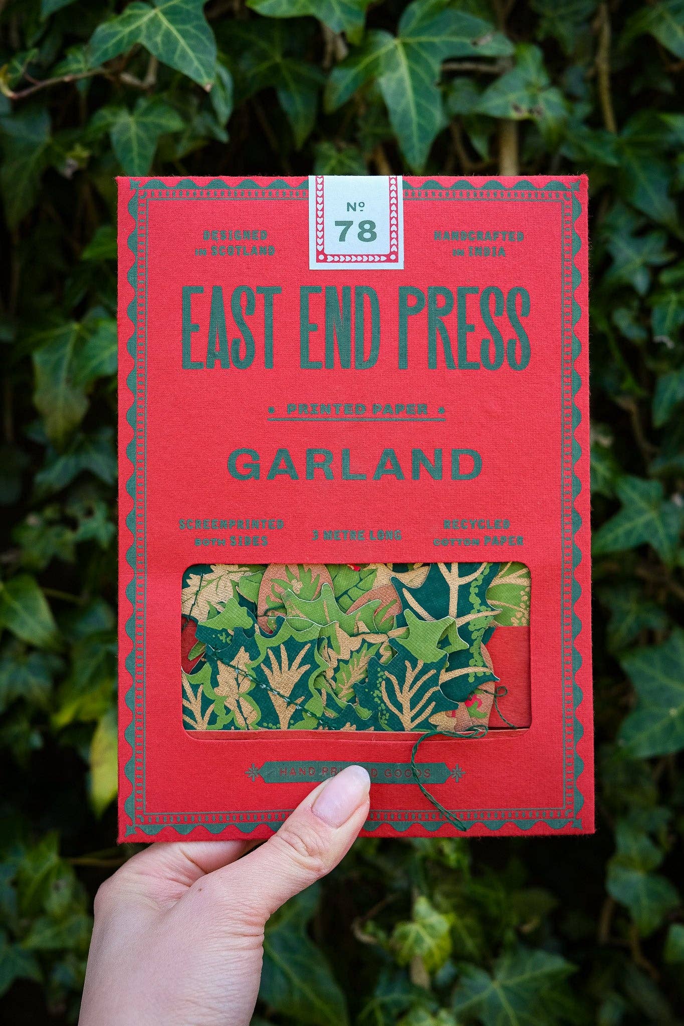 East End Press - Holly and Ivy Sewn Garland
