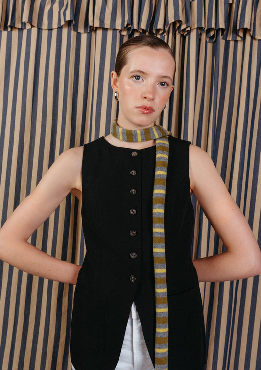 TBCo - Merino Wool Neck Tie in Green Stripe